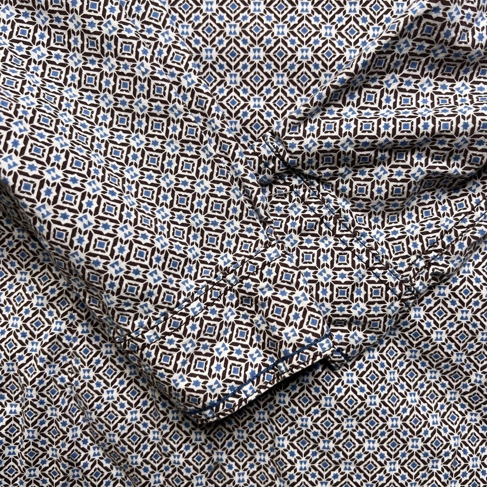 Panhandle Rough‎ Stock Western Shirt Mens XL Geometric Embroidered Sleeve Snap - Picture 9 of 13